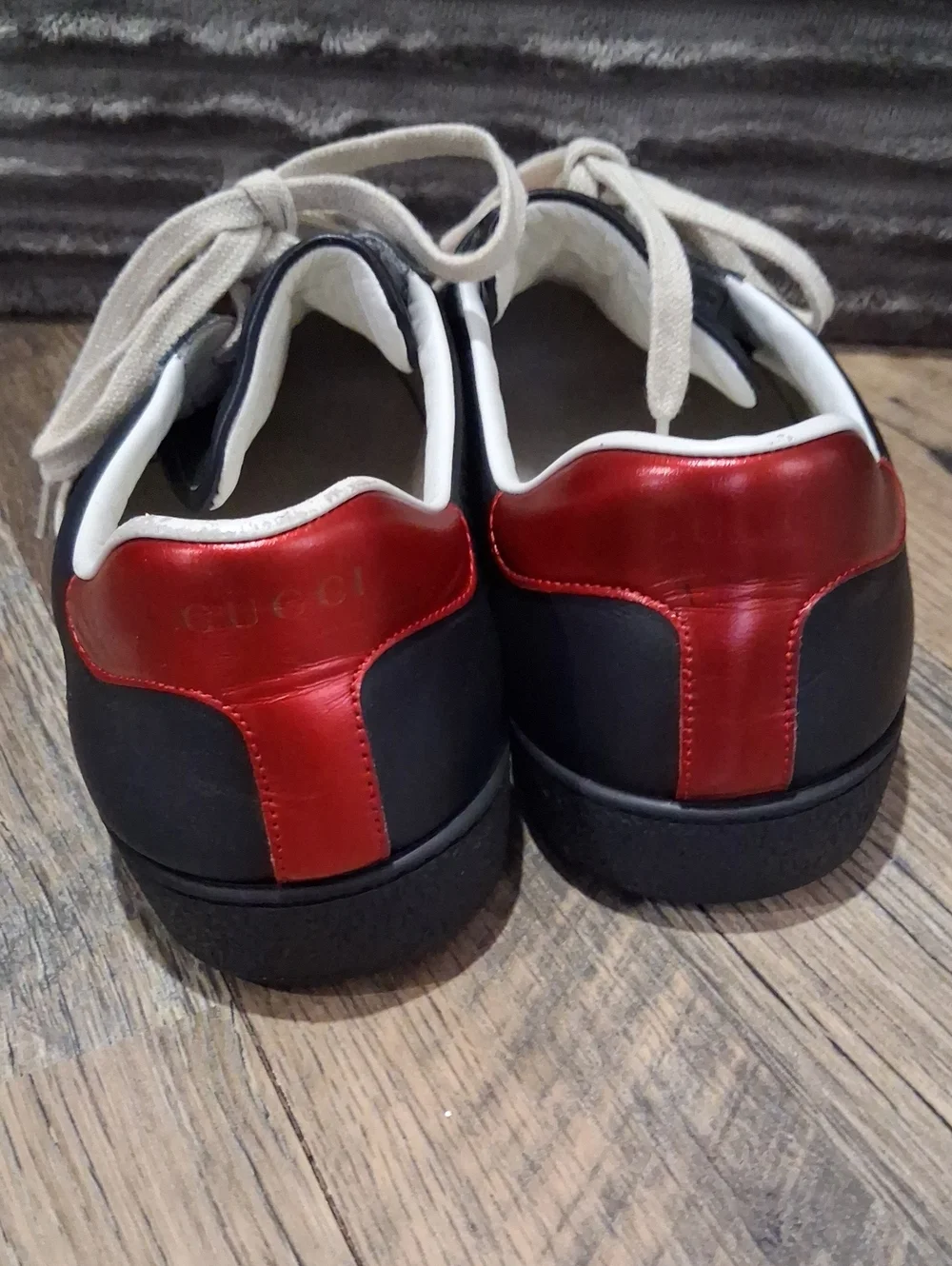 Men's Gucci Ace Stripe Leather Black, Red